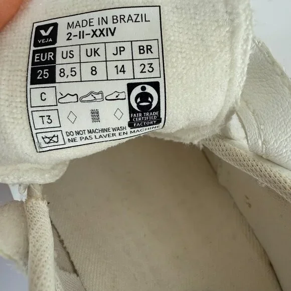 Veja V-10 Velcro CWL Kids Sneakers White Black EU 25 US 8.5 - Picture 6 of 7